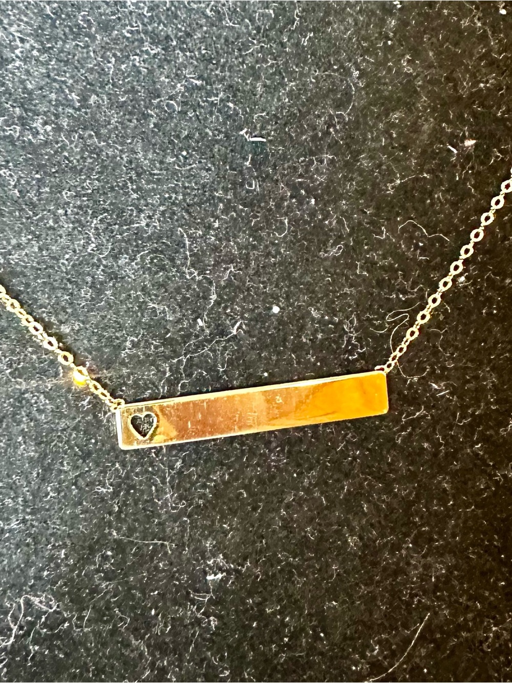 New 14K Solid Gold Bar Engravable Necklace solid 14K gold heart necklace bar